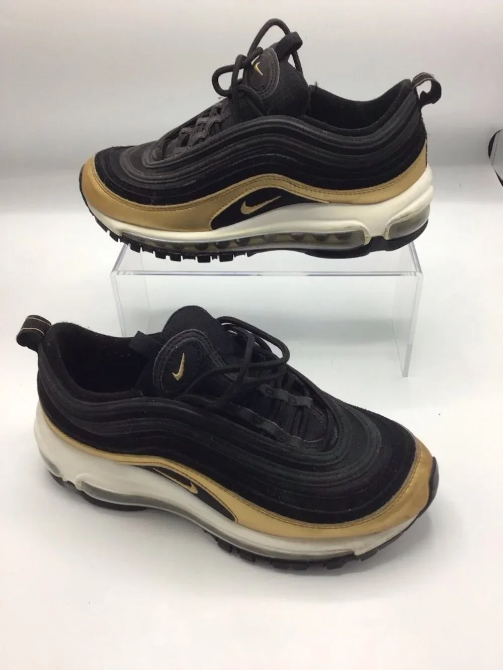 Nike Air Max 97 Shoes Youth Size 5.5Y Black Gold Running Sneakers 921522-014